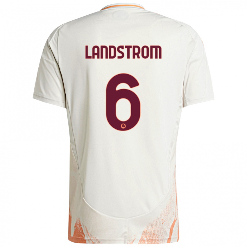 Niño Camiseta Elin Landstrom #6 Crema Blanco Naranja 2ª Equipación 2024/25 La Camisa Argentina