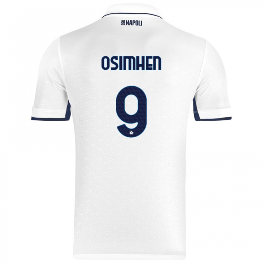 Niño Camiseta Victor Osimhen #9 Blanco Azul Real 2ª Equipación 2024/25 La Camisa Argentina