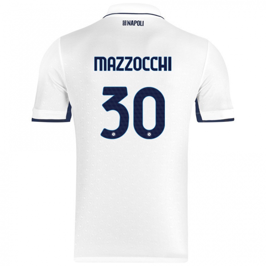 Niño Camiseta Pasquale Mazzocchi #30 Blanco Azul Real 2ª Equipación 2024/25 La Camisa Argentina