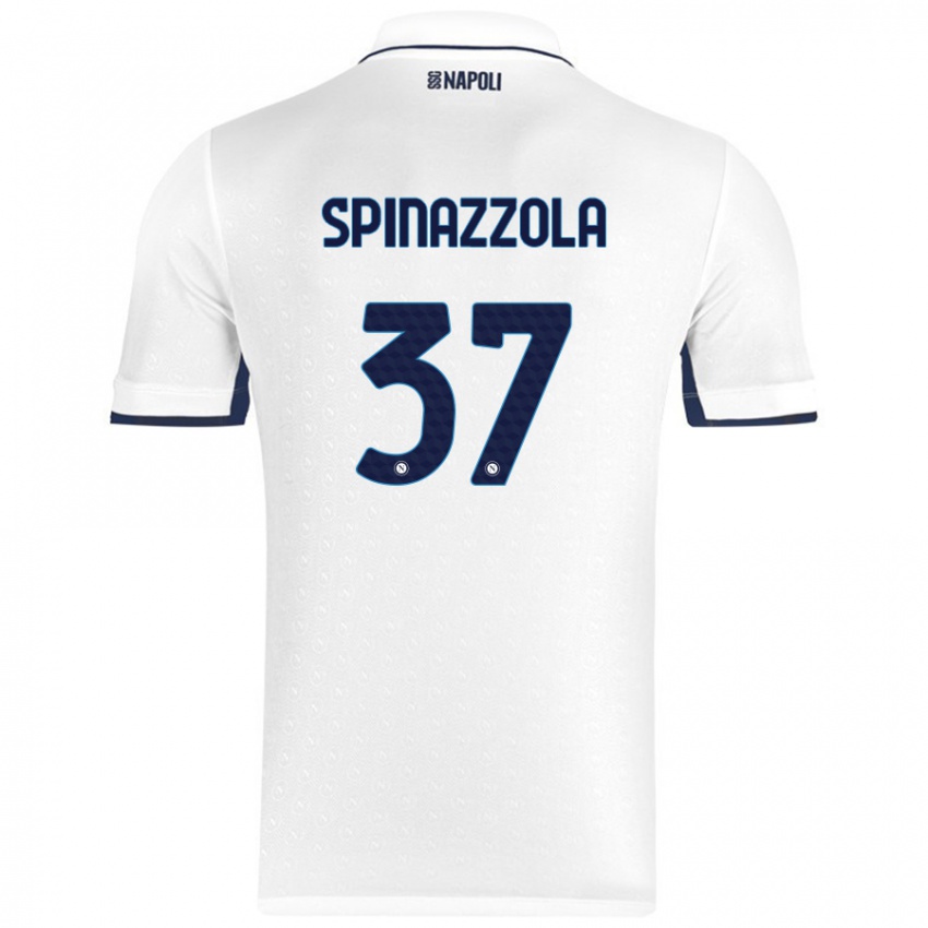 Niño Camiseta Leonardo Spinazzola #37 Blanco Azul Real 2ª Equipación 2024/25 La Camisa Argentina