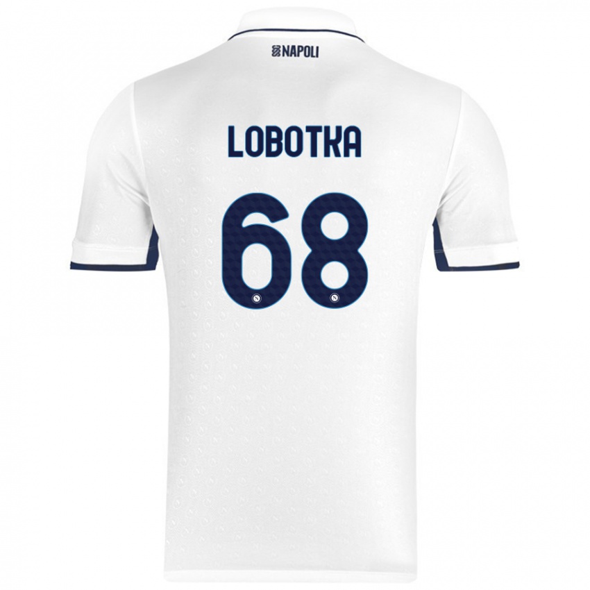 Niño Camiseta Stanislav Lobotka #68 Blanco Azul Real 2ª Equipación 2024/25 La Camisa Argentina