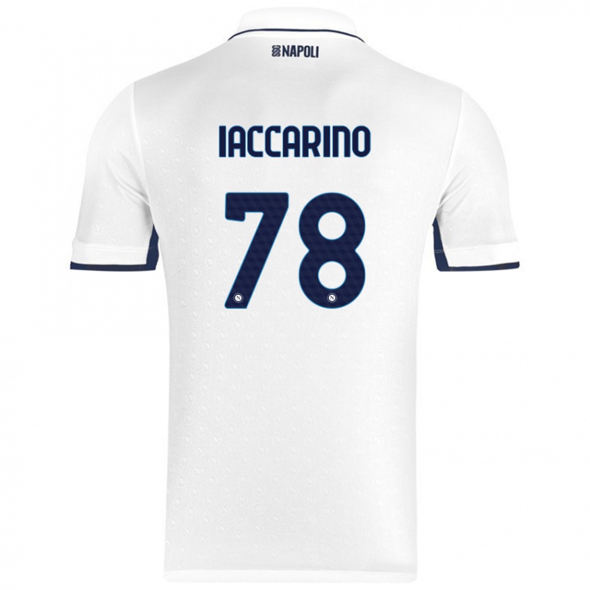 Niño Camiseta Gennaro Iaccarino #78 Blanco Azul Real 2ª Equipación 2024/25 La Camisa Argentina