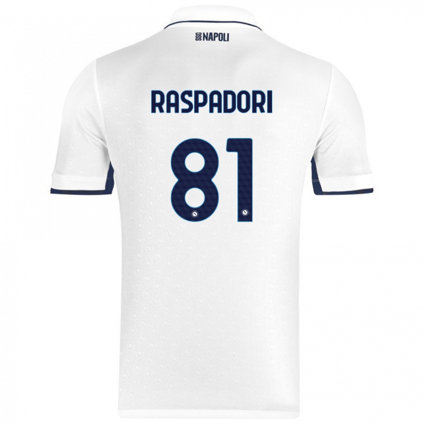 Niño Camiseta Giacomo Raspadori #81 Blanco Azul Real 2ª Equipación 2024/25 La Camisa Argentina