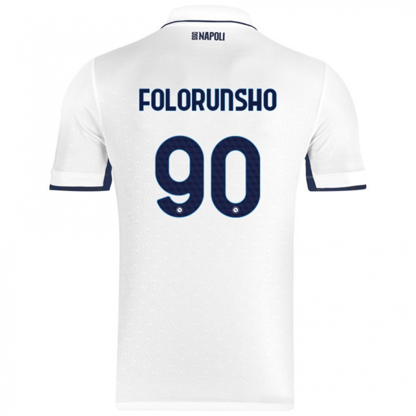 Niño Camiseta Michael Folorunsho #90 Blanco Azul Real 2ª Equipación 2024/25 La Camisa Argentina