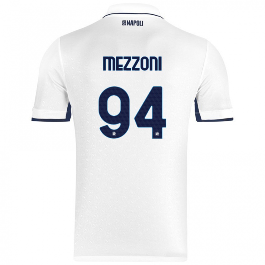 Niño Camiseta Francesco Mezzoni #94 Blanco Azul Real 2ª Equipación 2024/25 La Camisa Argentina