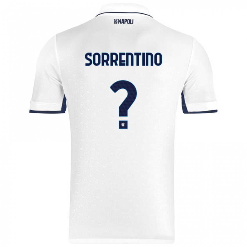 Niño Camiseta Andrea Sorrentino #0 Blanco Azul Real 2ª Equipación 2024/25 La Camisa Argentina