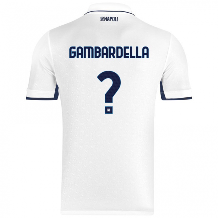 Niño Camiseta Vittorio Gambardella #0 Blanco Azul Real 2ª Equipación 2024/25 La Camisa Argentina