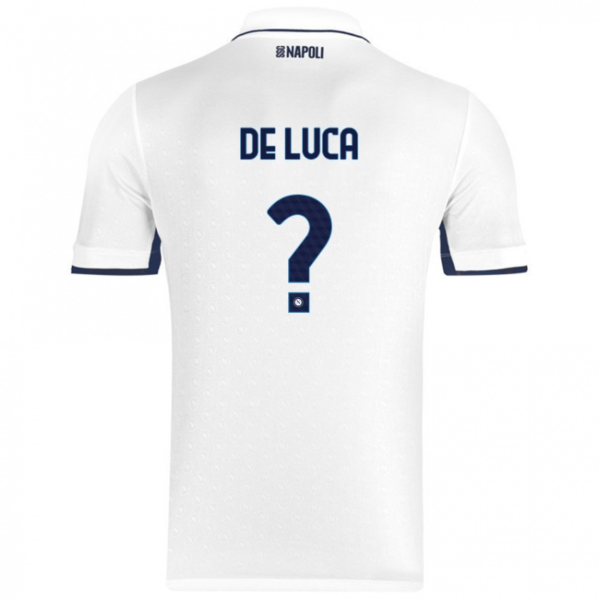 Niño Camiseta Alfonso De Luca #0 Blanco Azul Real 2ª Equipación 2024/25 La Camisa Argentina