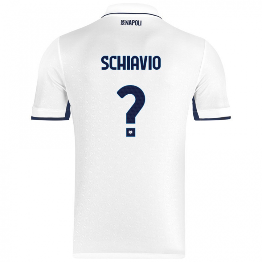 Niño Camiseta Angelo Schiavio #0 Blanco Azul Real 2ª Equipación 2024/25 La Camisa Argentina