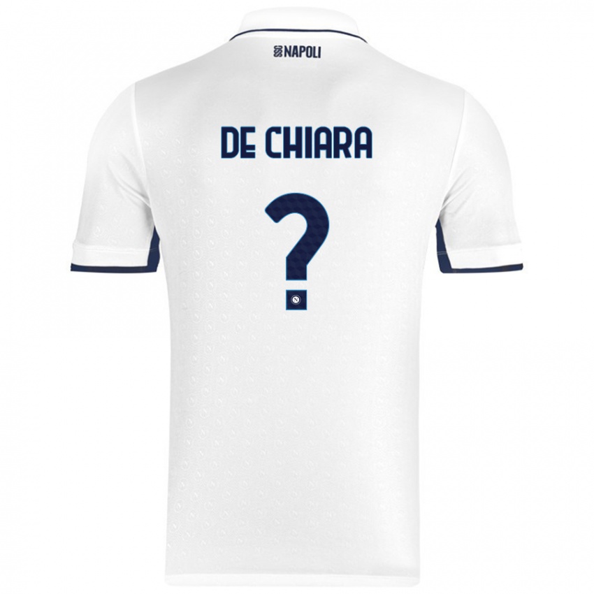 Niño Camiseta Emmanuele De Chiara #0 Blanco Azul Real 2ª Equipación 2024/25 La Camisa Argentina