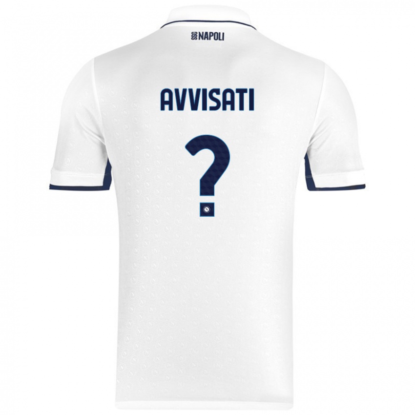 Niño Camiseta Domenico Avvisati #0 Blanco Azul Real 2ª Equipación 2024/25 La Camisa Argentina