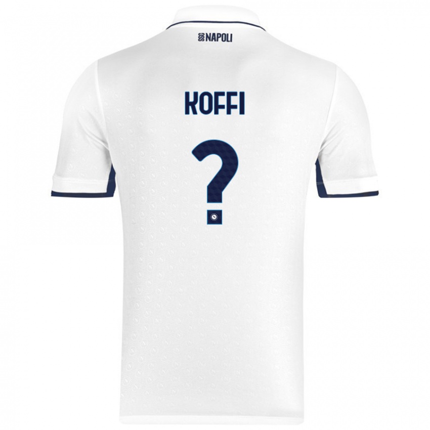 Niño Camiseta Cedrick Koffi #0 Blanco Azul Real 2ª Equipación 2024/25 La Camisa Argentina