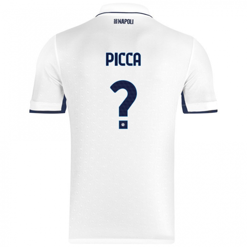 Niño Camiseta Luigi Picca #0 Blanco Azul Real 2ª Equipación 2024/25 La Camisa Argentina