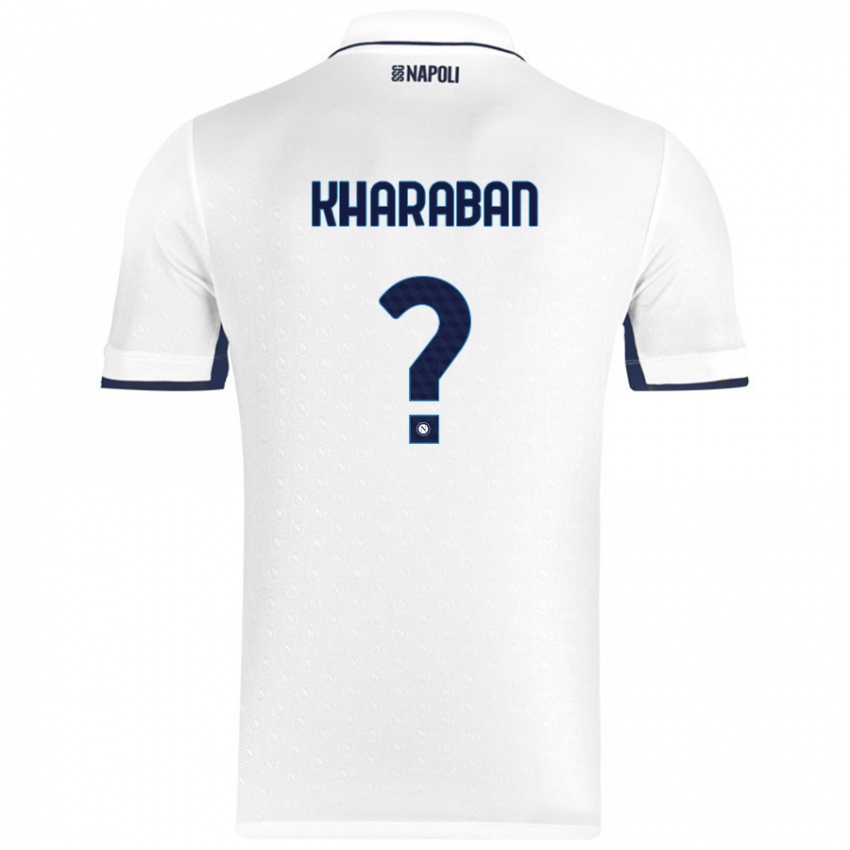 Niño Camiseta Vitaliy Kharaban #0 Blanco Azul Real 2ª Equipación 2024/25 La Camisa Argentina