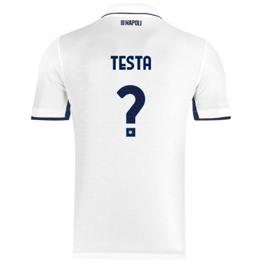 Niño Camiseta Vincenzo Testa #0 Blanco Azul Real 2ª Equipación 2024/25 La Camisa Argentina