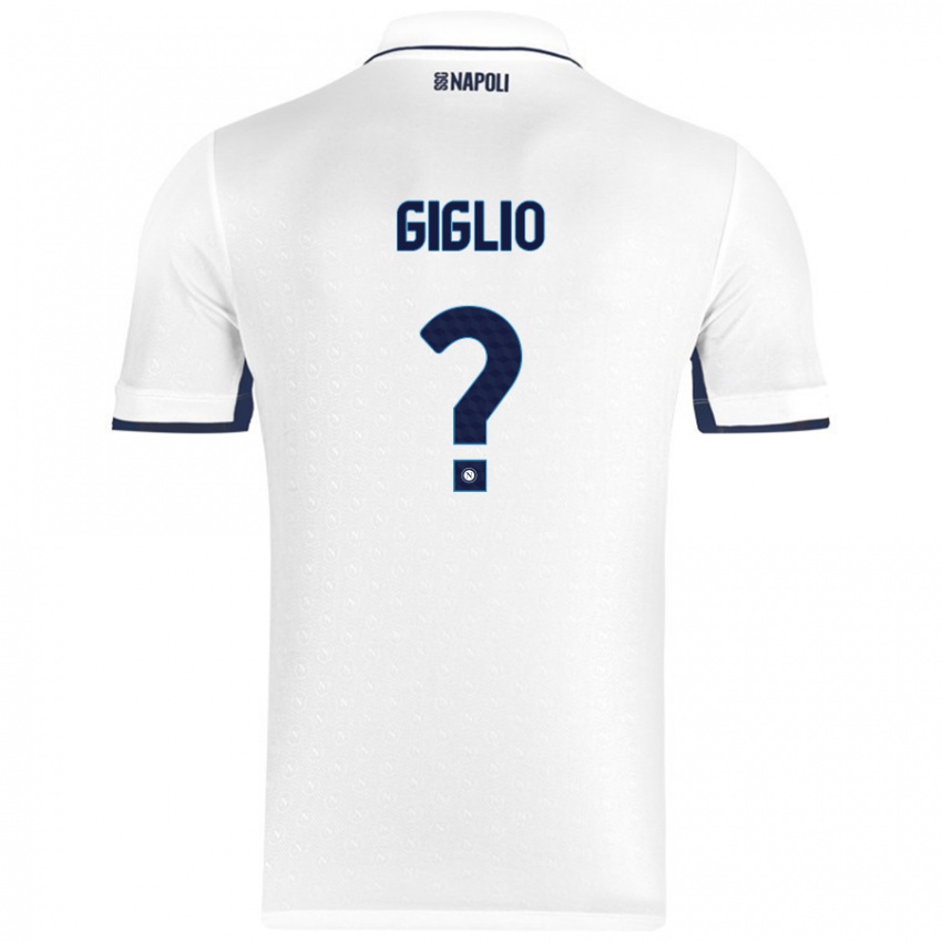 Niño Camiseta Angelo Giglio #0 Blanco Azul Real 2ª Equipación 2024/25 La Camisa Argentina