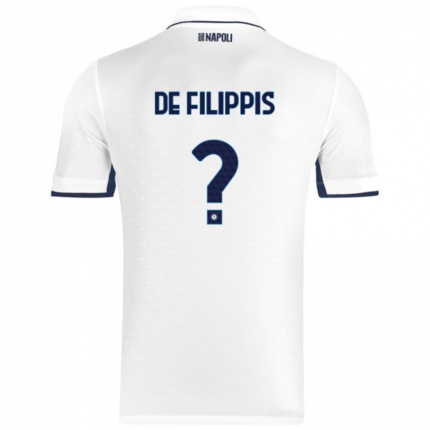 Niño Camiseta Antonio De Filippis #0 Blanco Azul Real 2ª Equipación 2024/25 La Camisa Argentina