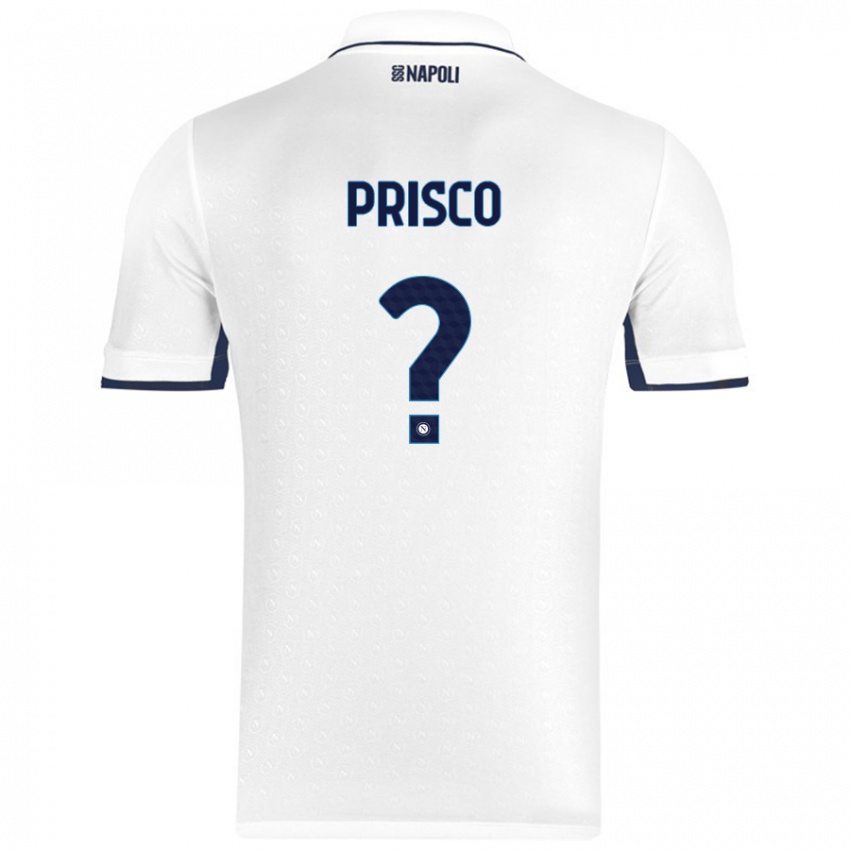 Niño Camiseta Vincenzo Prisco #0 Blanco Azul Real 2ª Equipación 2024/25 La Camisa Argentina