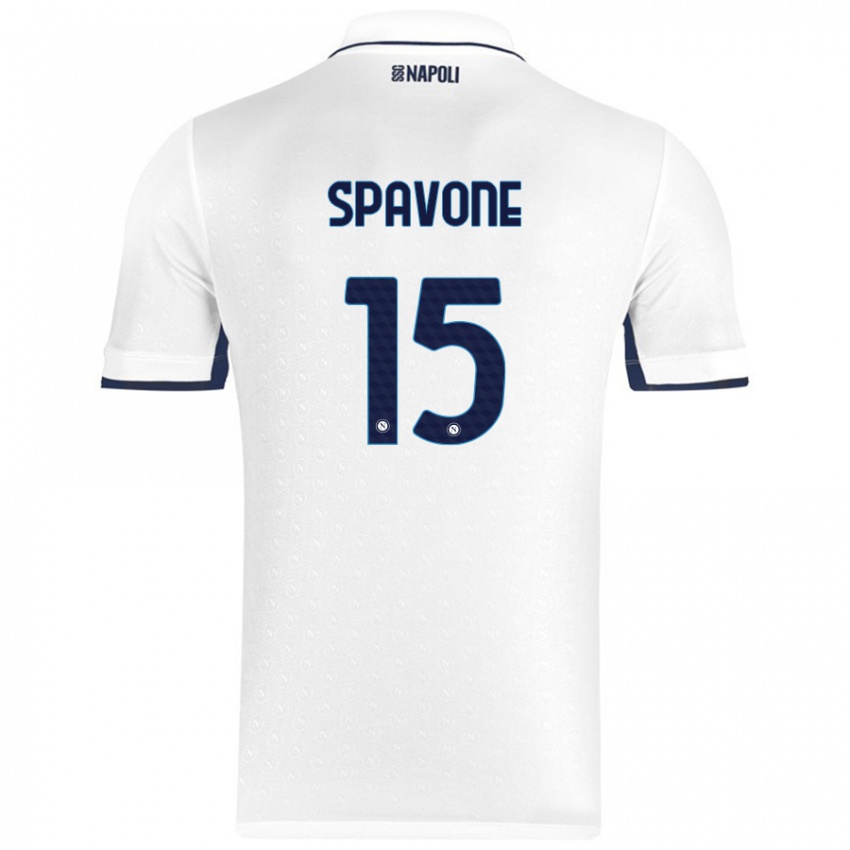 Niño Camiseta Alessandro Spavone #15 Blanco Azul Real 2ª Equipación 2024/25 La Camisa Argentina