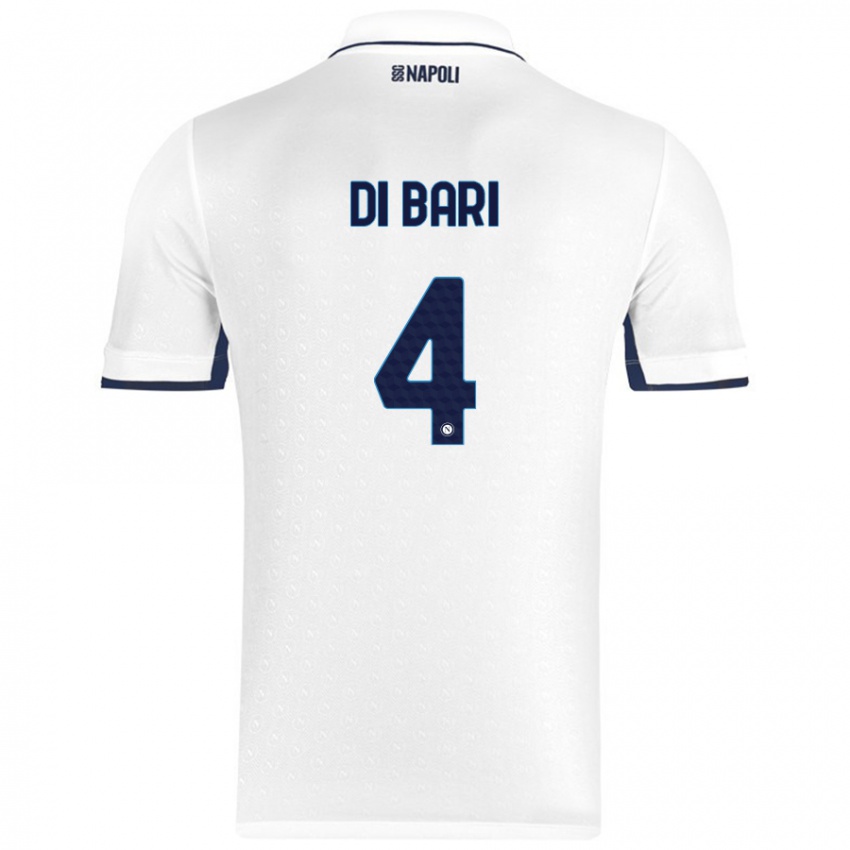 Niño Camiseta Martina Di Bari #4 Blanco Azul Real 2ª Equipación 2024/25 La Camisa Argentina