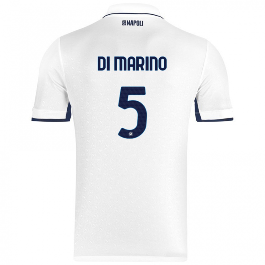 Niño Camiseta Paola Di Marino #5 Blanco Azul Real 2ª Equipación 2024/25 La Camisa Argentina