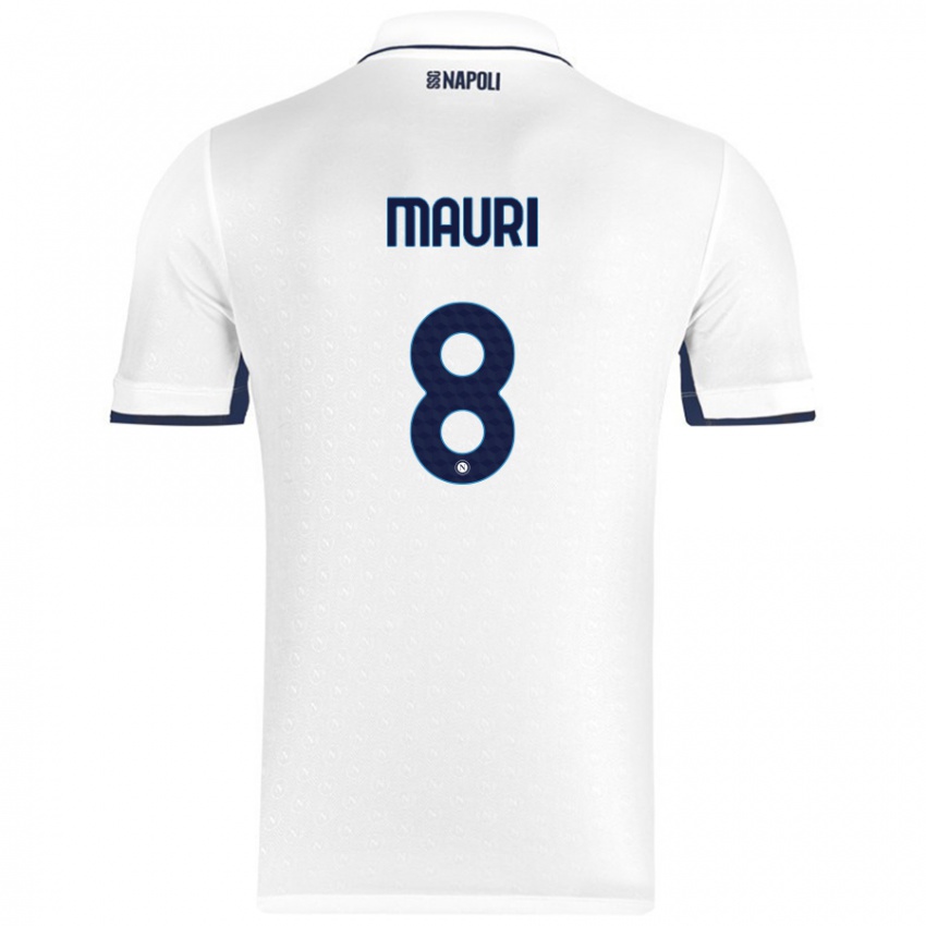 Niño Camiseta Claudia Mauri #8 Blanco Azul Real 2ª Equipación 2024/25 La Camisa Argentina