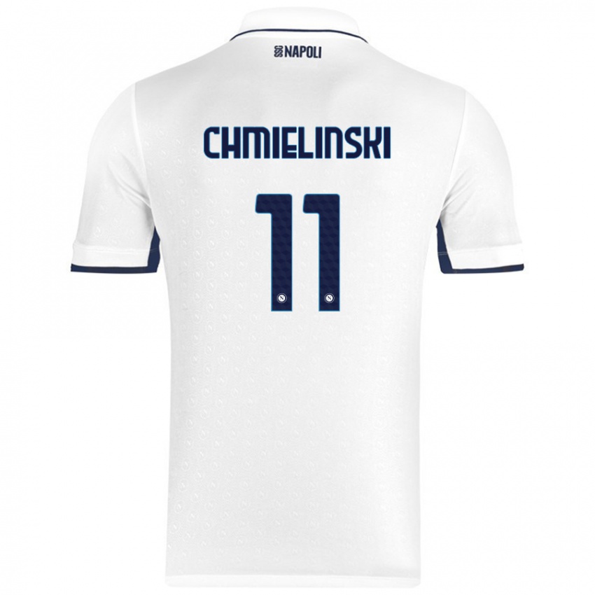 Niño Camiseta Gina Chmielinski #11 Blanco Azul Real 2ª Equipación 2024/25 La Camisa Argentina