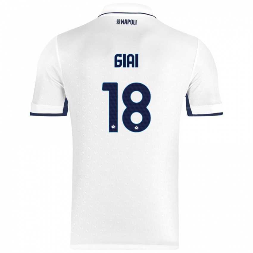 Niño Camiseta Alice Giai #18 Blanco Azul Real 2ª Equipación 2024/25 La Camisa Argentina