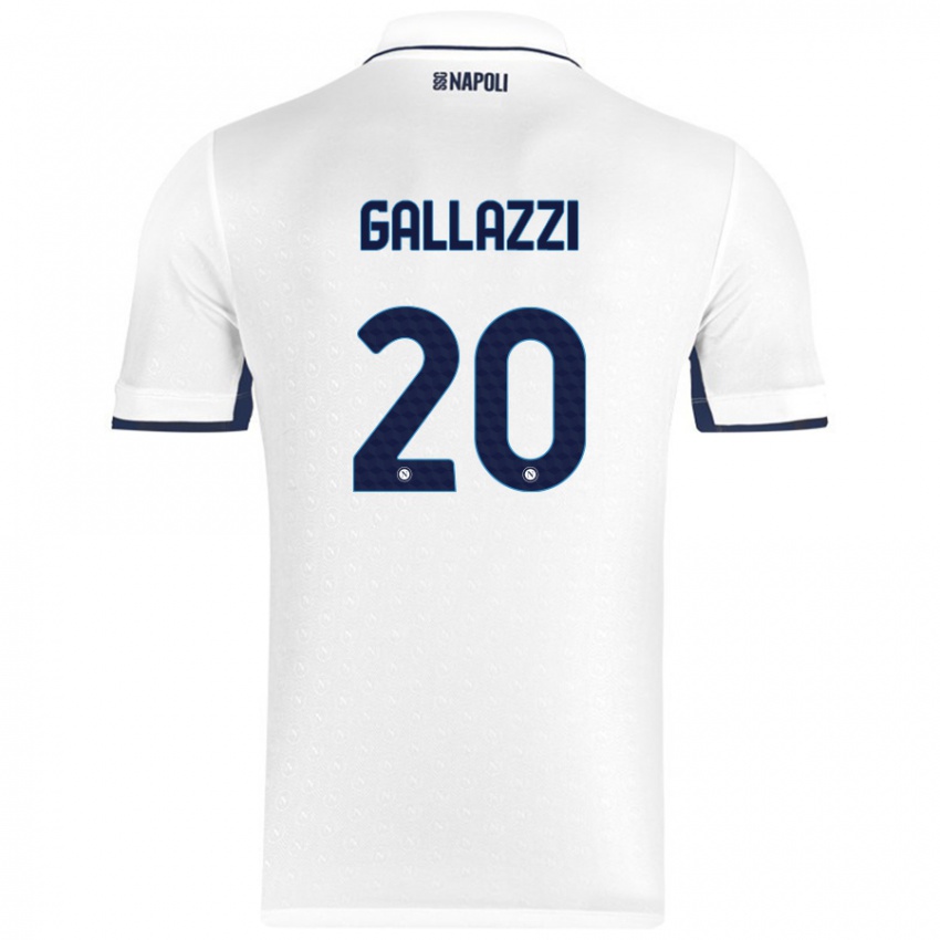 Niño Camiseta Valentina Gallazzi #20 Blanco Azul Real 2ª Equipación 2024/25 La Camisa Argentina