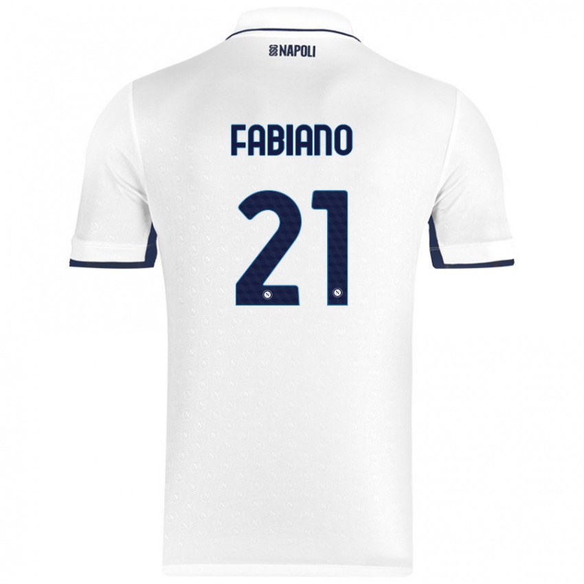 Niño Camiseta Francesca Fabiano #21 Blanco Azul Real 2ª Equipación 2024/25 La Camisa Argentina