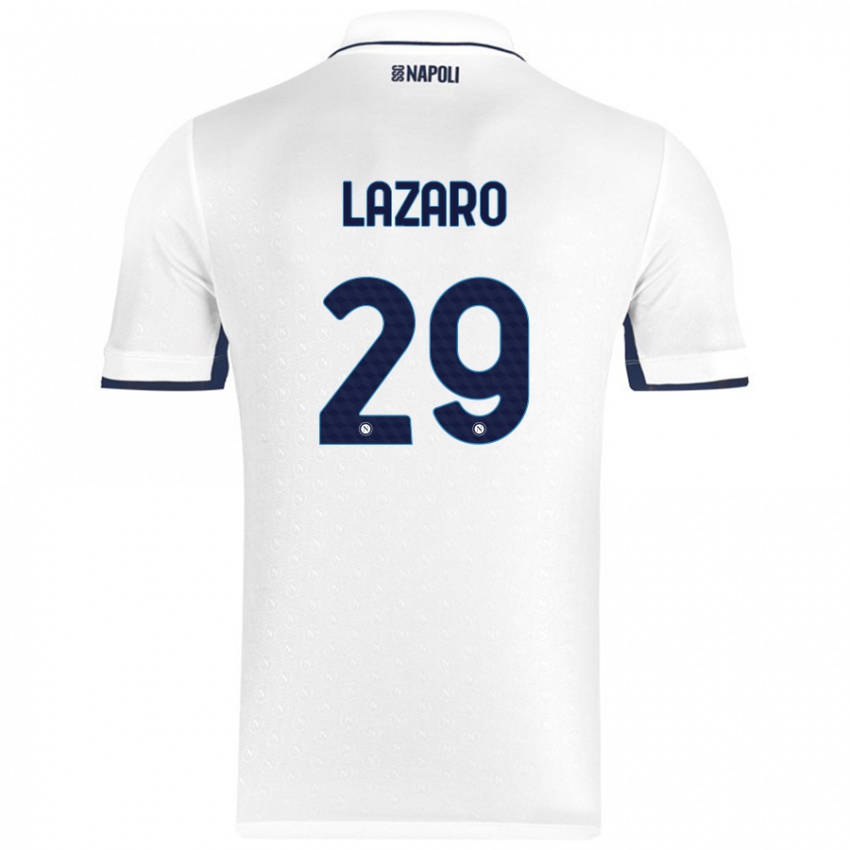 Niño Camiseta Paloma Lázaro #29 Blanco Azul Real 2ª Equipación 2024/25 La Camisa Argentina