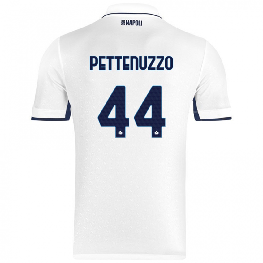 Niño Camiseta Tecla Pettenuzzo #44 Blanco Azul Real 2ª Equipación 2024/25 La Camisa Argentina