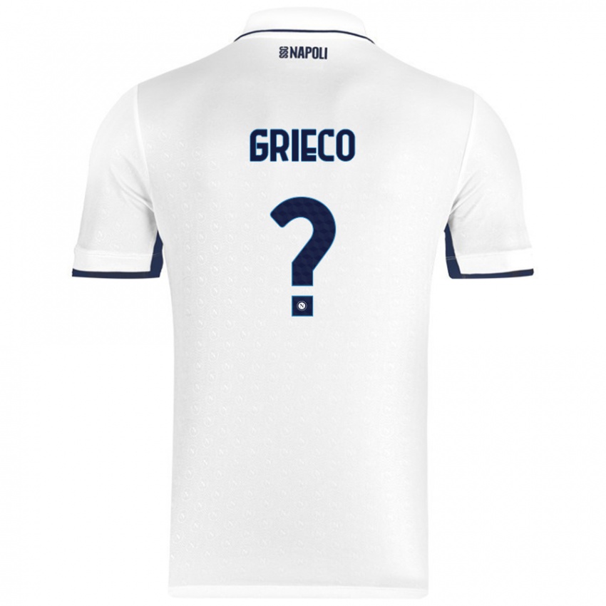 Niño Camiseta Alessandro Grieco #0 Blanco Azul Real 2ª Equipación 2024/25 La Camisa Argentina