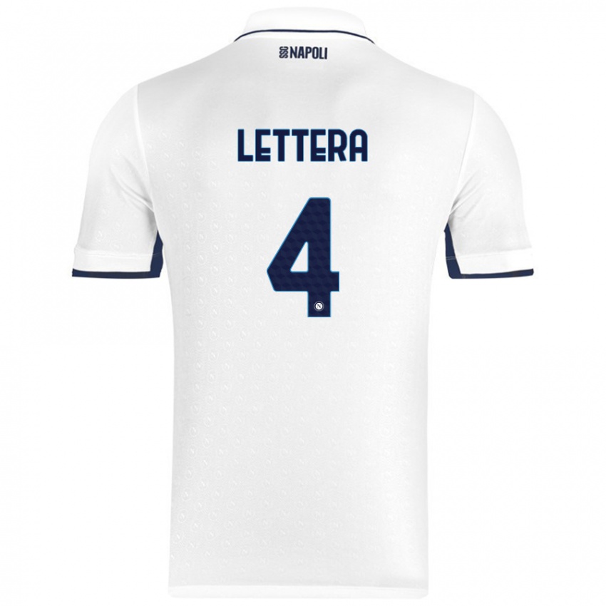 Niño Camiseta Alessio Lettera #4 Blanco Azul Real 2ª Equipación 2024/25 La Camisa Argentina