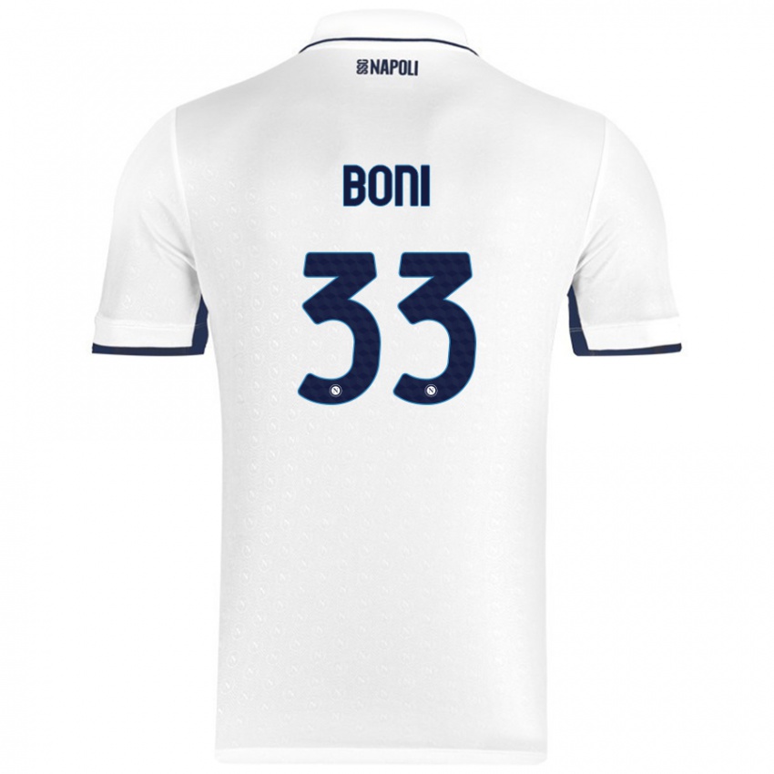 Niño Camiseta Landry Boni #33 Blanco Azul Real 2ª Equipación 2024/25 La Camisa Argentina