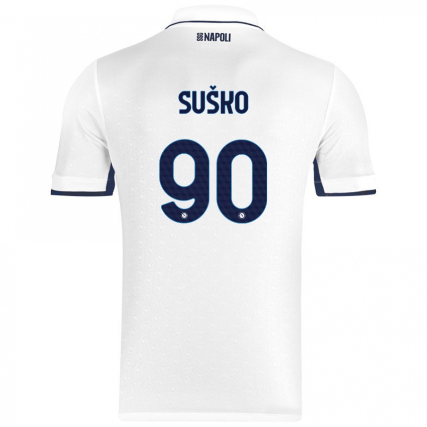 Niño Camiseta Daniel Suško #90 Blanco Azul Real 2ª Equipación 2024/25 La Camisa Argentina