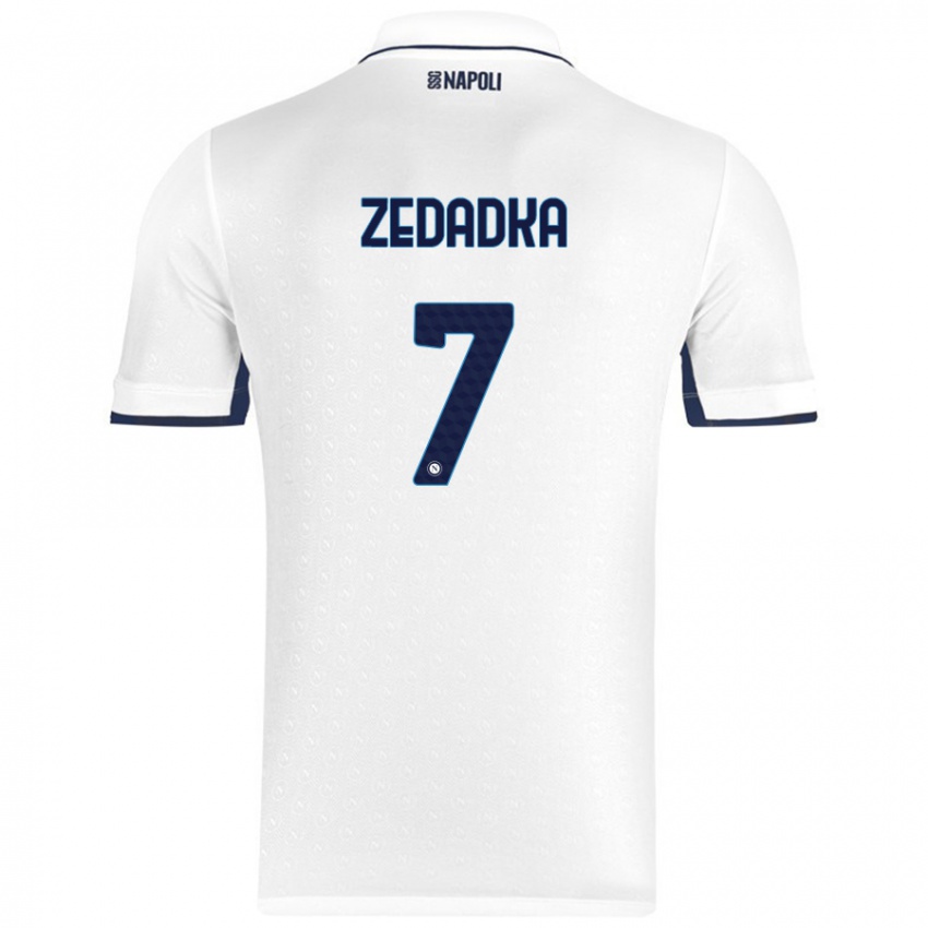 Niño Camiseta Karim Zedadka #7 Blanco Azul Real 2ª Equipación 2024/25 La Camisa Argentina