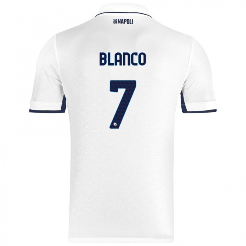 Niño Camiseta Gimena Blanco #7 Blanco Azul Real 2ª Equipación 2024/25 La Camisa Argentina