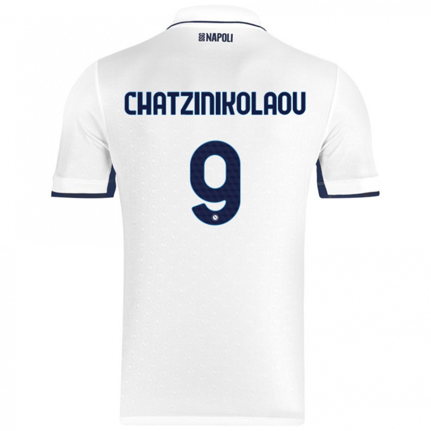 Niño Camiseta Despoina Chatzinikolaou #9 Blanco Azul Real 2ª Equipación 2024/25 La Camisa Argentina