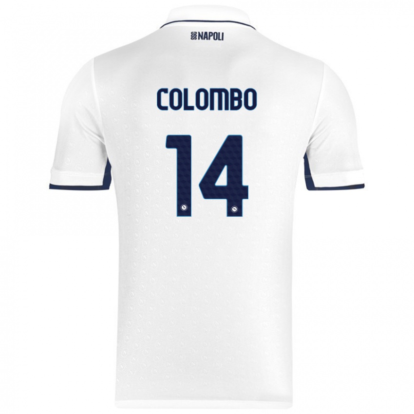 Niño Camiseta Sofia Colombo #14 Blanco Azul Real 2ª Equipación 2024/25 La Camisa Argentina