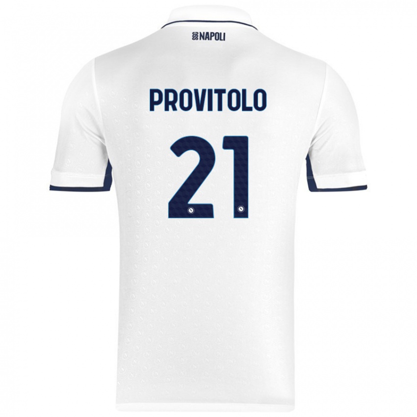 Niño Camiseta Vincenzo Provitolo #21 Blanco Azul Real 2ª Equipación 2024/25 La Camisa Argentina