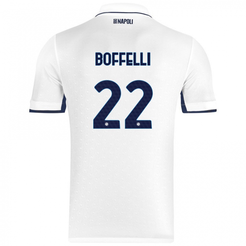 Niño Camiseta Valerio Boffelli #22 Blanco Azul Real 2ª Equipación 2024/25 La Camisa Argentina