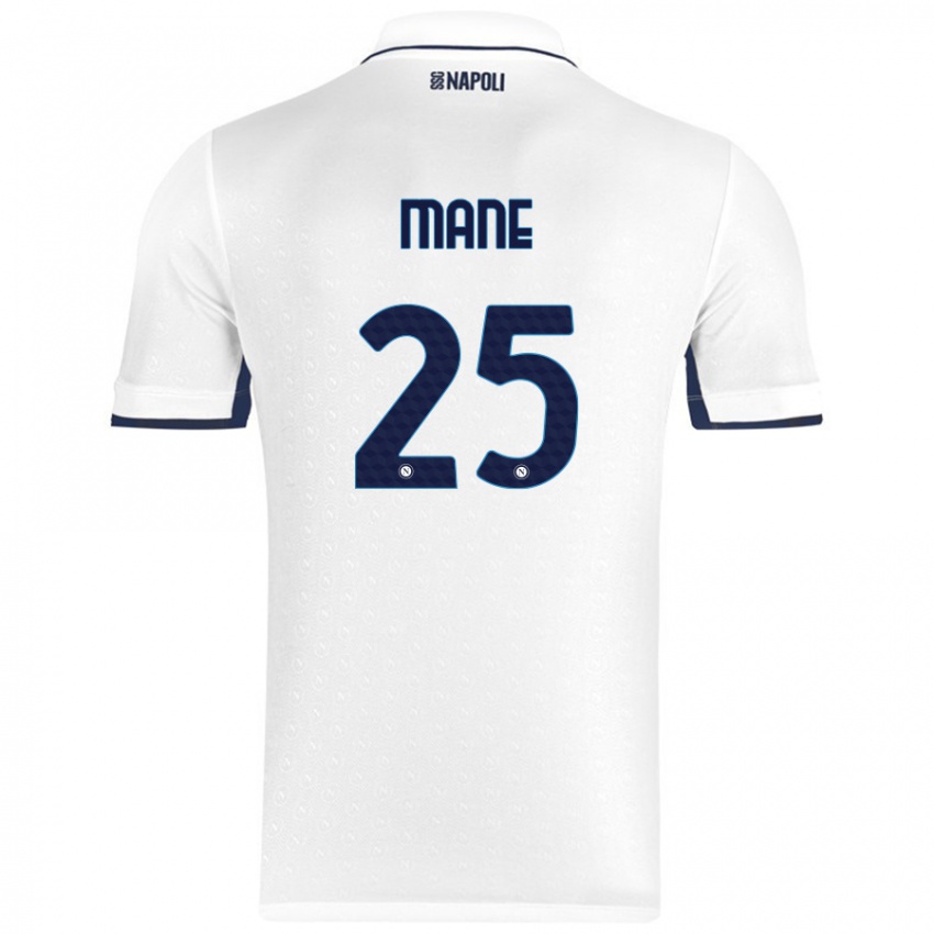 Niño Camiseta Balla Mousa Mane #25 Blanco Azul Real 2ª Equipación 2024/25 La Camisa Argentina