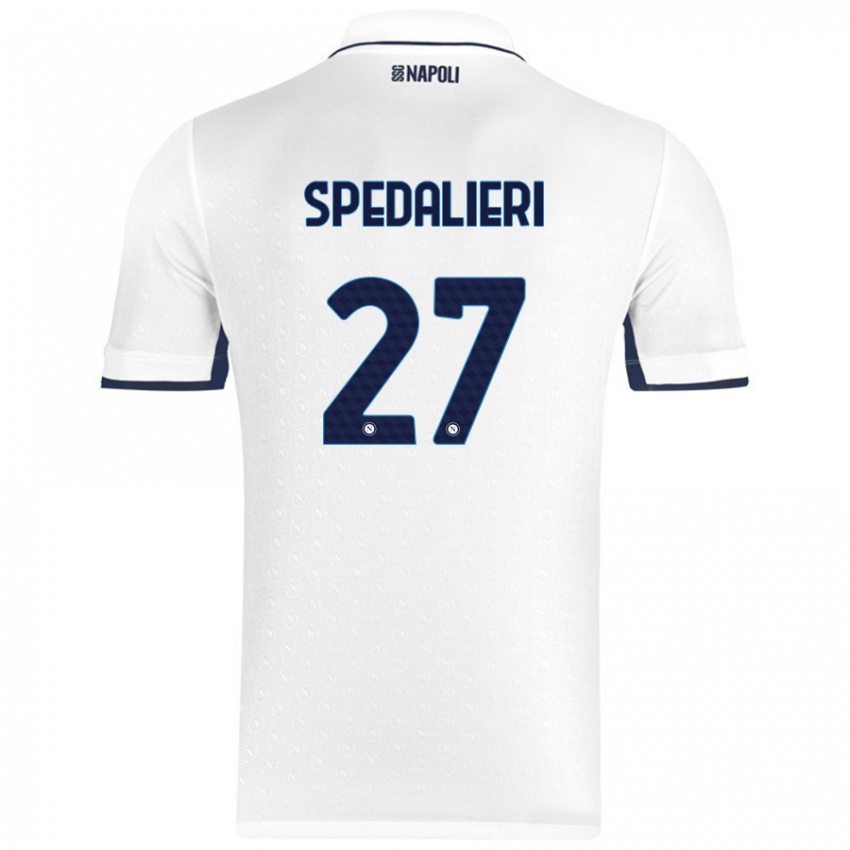 Niño Camiseta Johnatan Andrea Spedalieri #27 Blanco Azul Real 2ª Equipación 2024/25 La Camisa Argentina