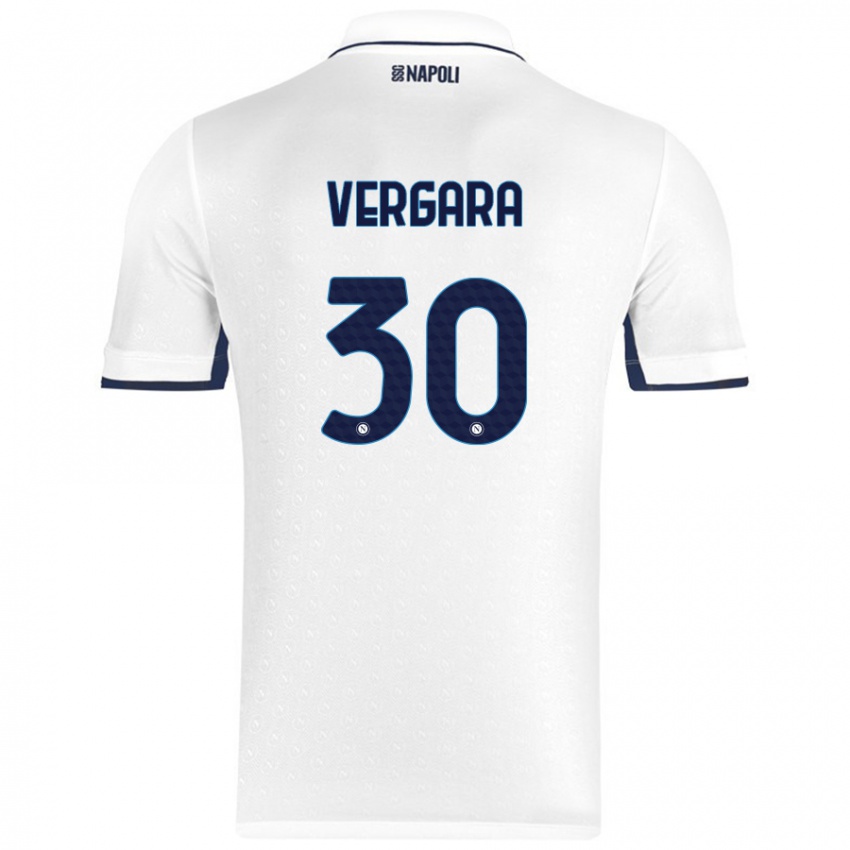 Niño Camiseta Antonio Vergara #30 Blanco Azul Real 2ª Equipación 2024/25 La Camisa Argentina