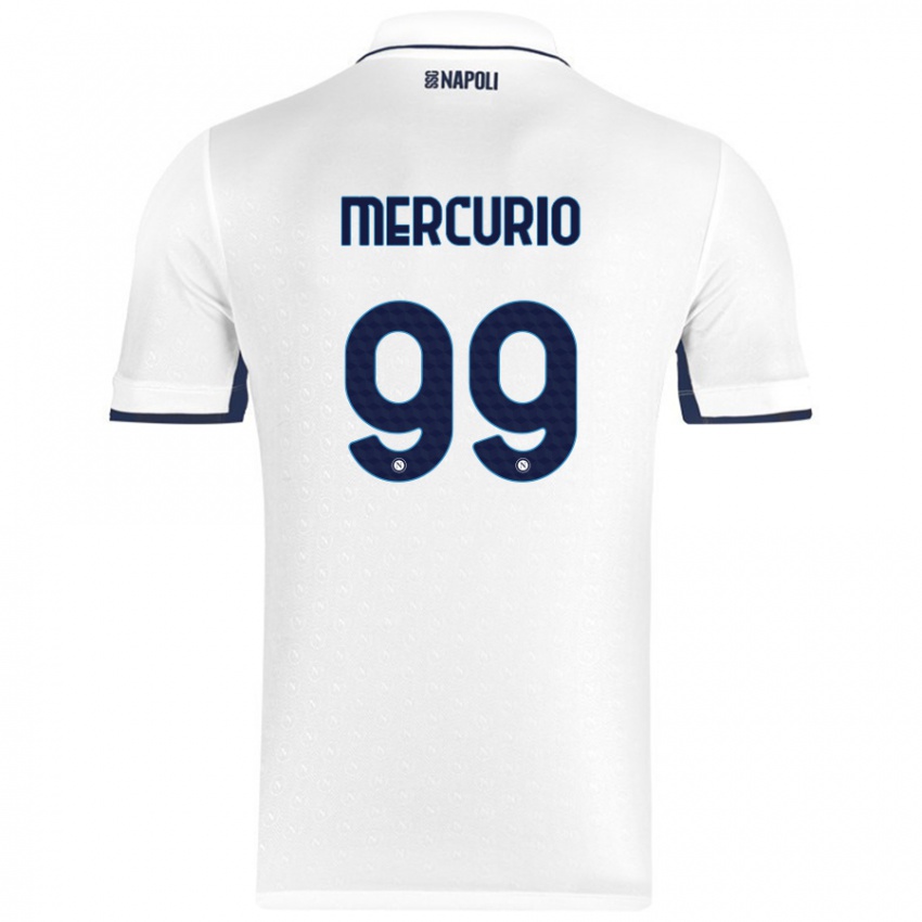 Niño Camiseta Giovanni Mercurio #99 Blanco Azul Real 2ª Equipación 2024/25 La Camisa Argentina