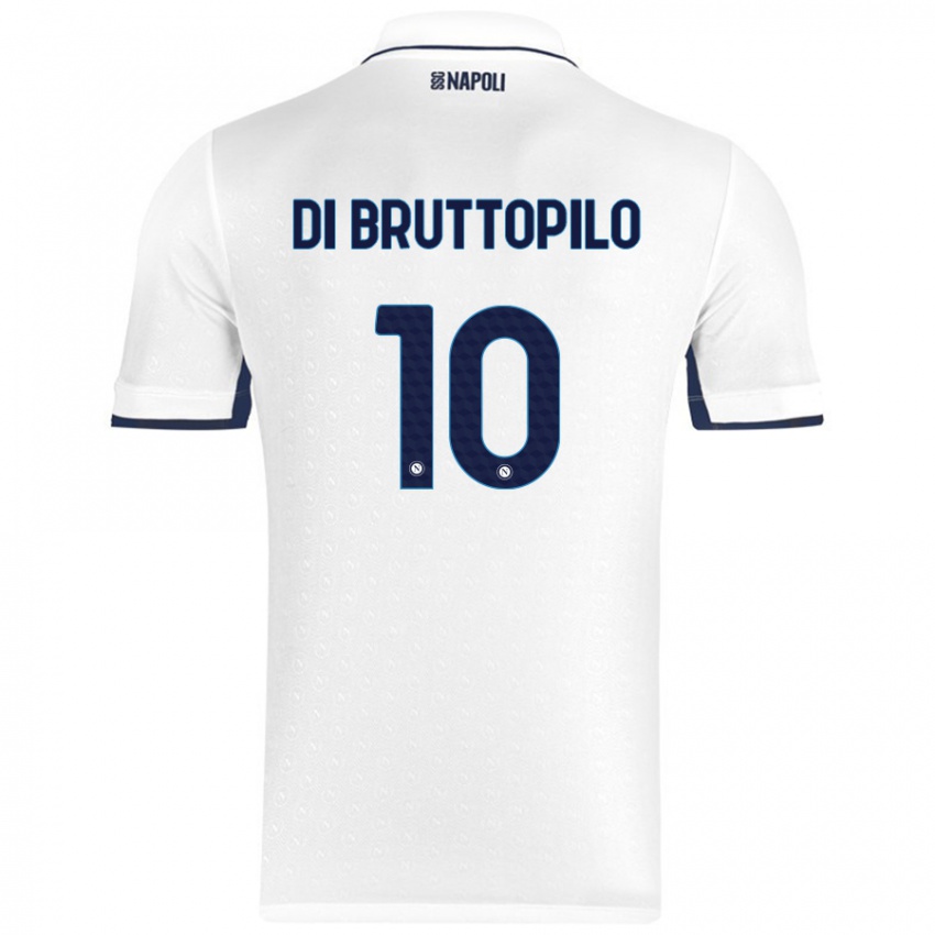 Niño Camiseta Giuseppe Ambrosino Di Bruttopilo #10 Blanco Azul Real 2ª Equipación 2024/25 La Camisa Argentina