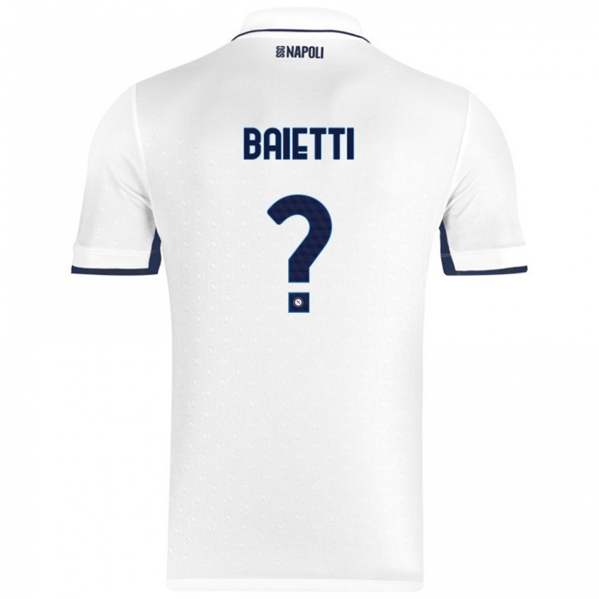 Niño Camiseta Francesco Baietti #0 Blanco Azul Real 2ª Equipación 2024/25 La Camisa Argentina