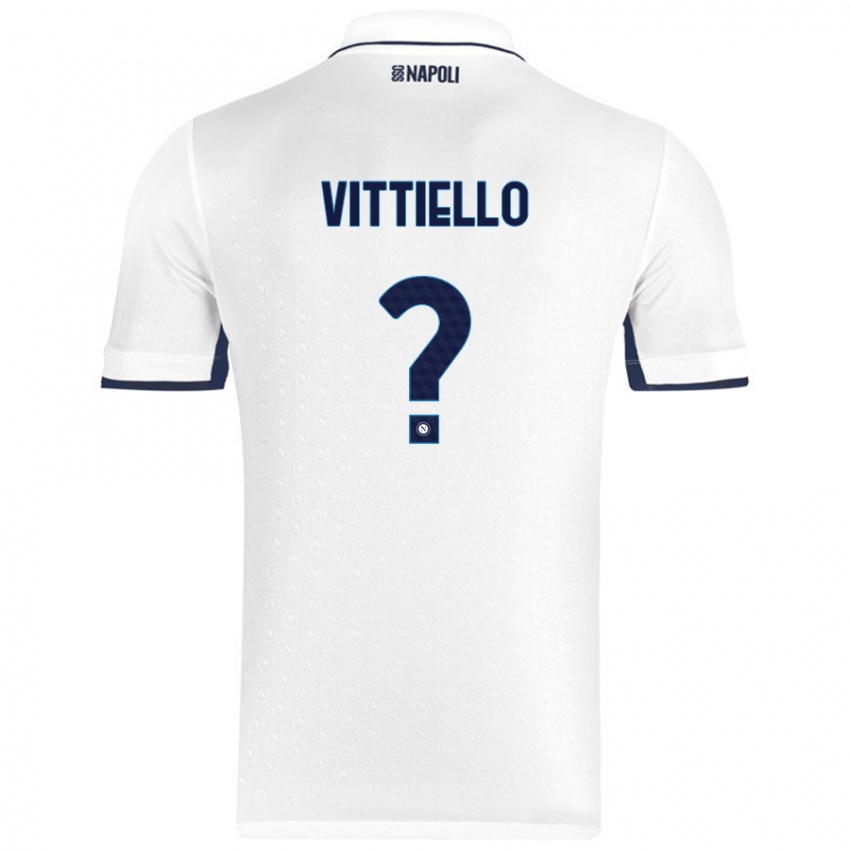 Niño Camiseta Antonio Vittiello #0 Blanco Azul Real 2ª Equipación 2024/25 La Camisa Argentina