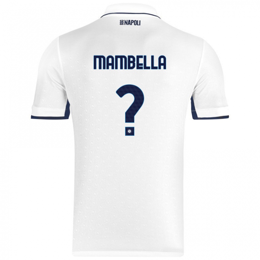 Niño Camiseta Andrea Mambella #0 Blanco Azul Real 2ª Equipación 2024/25 La Camisa Argentina